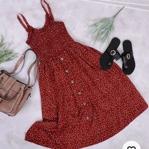 Sexy Beach Button Down Smocked Dress Size M